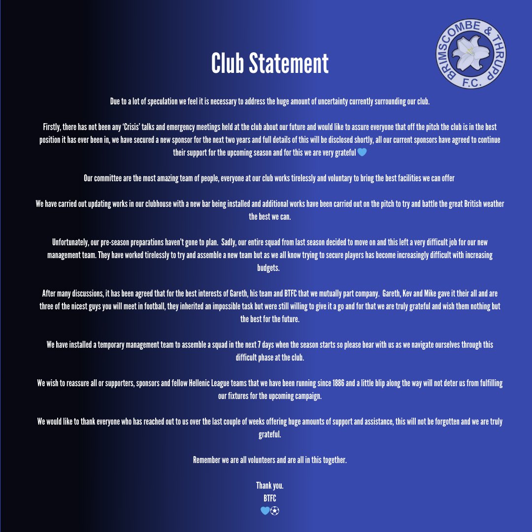 Brimscombe & Thrupp FC tweet media