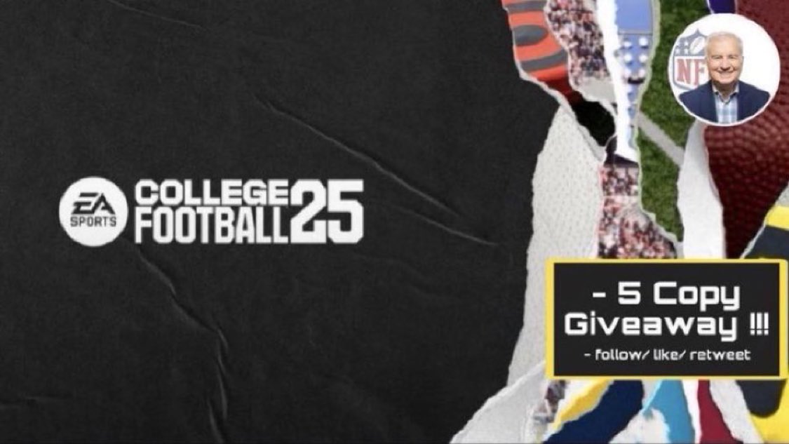 I’m giving away 5 copies of College Football 25! Must be following and like/retweet for a chance to enter the giveaway. Let’s go… Good luck! #CFB25