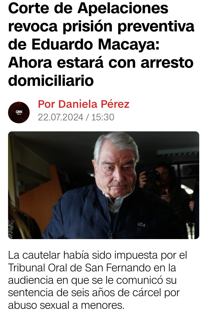 Daniel Jadue lleva más de un mes en prisión siendo que no ha sido juzgado ni condenado, pero al padre de Macaya, juzgado y condenado por abusar de menores, le revocan su prisión preventiva y le dan arresto domiciliario. Los tribunales están comprados por la derecha.