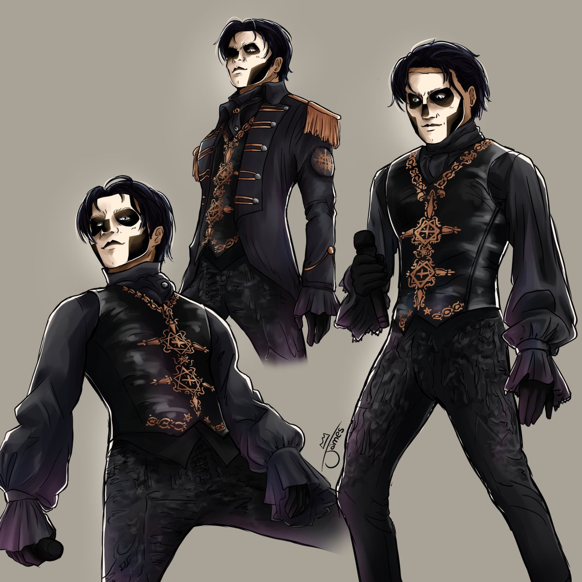 I saw Terzo in Copia's clothes floating around and had to do this. He of all Papas deserved fancy clothes and a big wardrobe ngl
#papaemeritusiii #thebandghost #ghosttwt