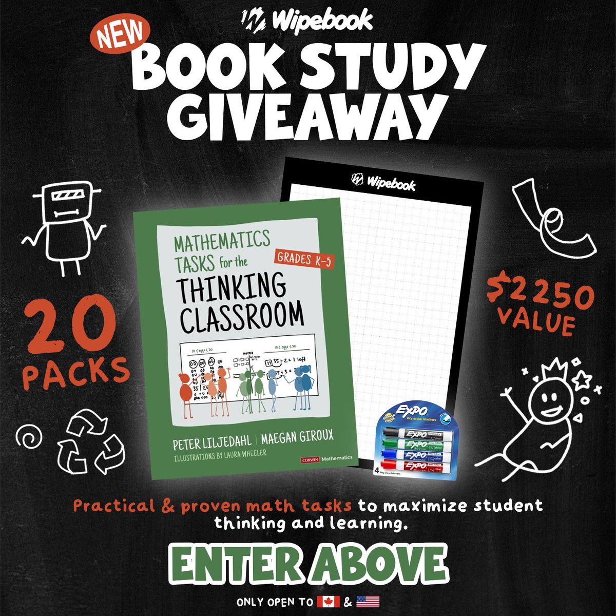 Team Wipebook (@wipebook) on Twitter photo Are you looking for NEW math tasks for your Thinking Classroom?📗🤔
ENTER NOW to win 20 prize packs valued at $2250💰
Click HERE to Enter: wipebook.com/bookstudySX
Tag a colleague in the comments so they can enter too! ⬇️
The winning school will receive:
📕 Mathematics Tasks Are you looking for NEW math tasks for your Thinking Classroom?📗🤔
ENTER NOW to win 20 prize packs valued at $2250💰
Click HERE to Enter: wipebook.com/bookstudySX
Tag a colleague in the comments so they can enter too! ⬇️
The winning school will receive:
📕 Mathematics Tasks