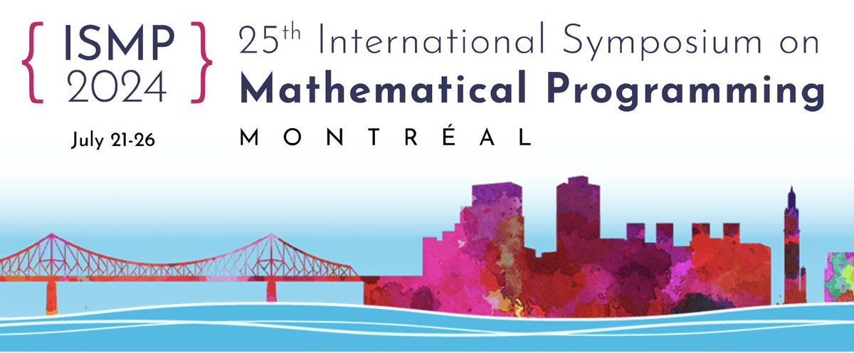 We’re glad to be a sponsor of the 25th International Symposium on Mathematical Programming (ISMP) in Montréal this week. Best wishes for a successful #ISMP2024!

Program details: ismp2024.gerad.ca #ORMS