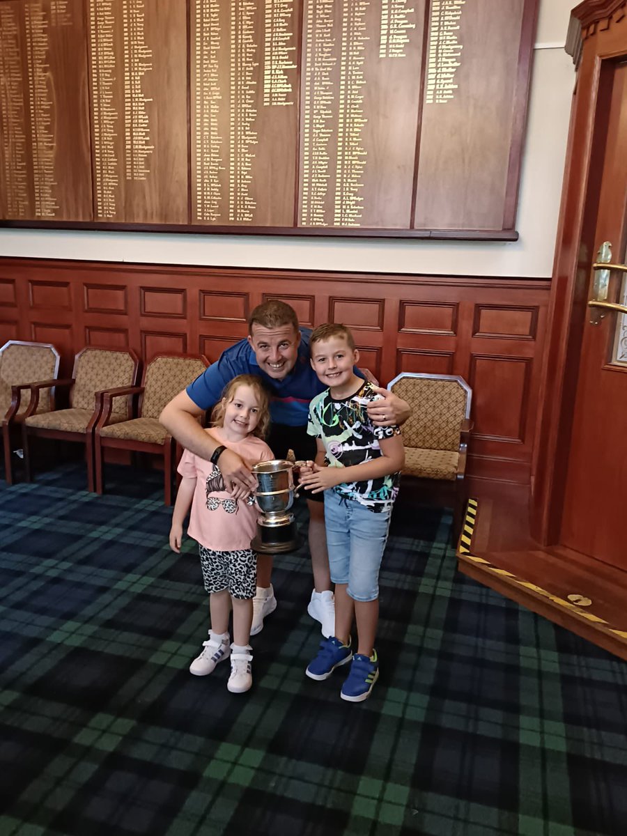 coults28's tweet photo. Delighted to win my 3rd club championship @SecretaryCCGC at the weekend &amp; retain the trophy! Course was in great condition @CathcartCastle and glad it was my week again on the course &amp; the greens! @CaptainCCGC Then the chance to celebrate at TheOpen on saturday night @Cammy_Mck_ https://t.co/POZS1a3Oqs