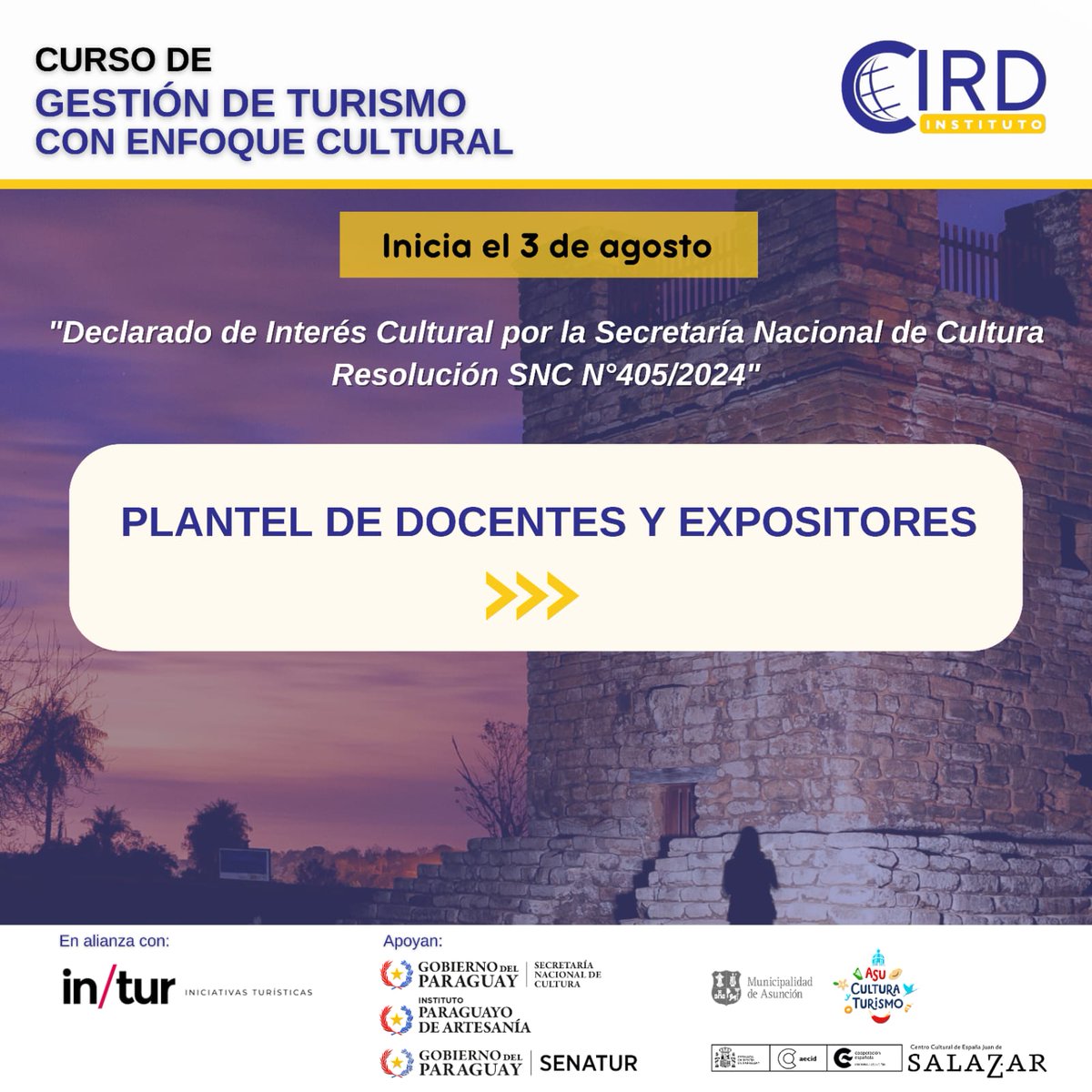 institutocird's tweet photo. Conocé al plantel docente del Curso Intensivo de Gestión del Turismo con Enfoque Cultural 🗺️🏛️

Aprendé a diseñar experiencias únicas, gestionar proyectos turísticos, y promover el patrimonio cultural. ¡INSCRIBITE AHORA y da el primer paso hacia una carrera en el turismo cultural https://t.co/DkoZmUeqjr