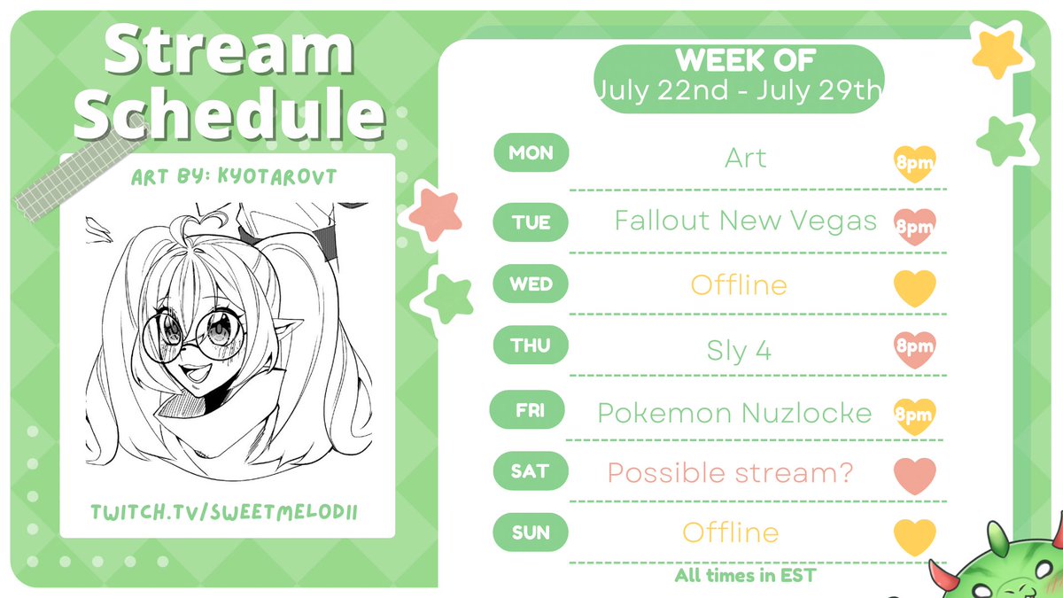 Sweet_Melodii's tweet photo. 🍉 STREAM SCHEDULE 🍉
July 22-29

After a busy bridal shower weekend, we are getting back into the swing of things! Comms may open this week! 👀

── ࣪˖  ࣪ ⊹ ࣪ ˖ ──

🎨 #artofthemelon 
🔞 #onlymelons
🎥 #melodiiLIVE 

── ࣪˖  ࣪ ⊹ ࣪ ˖ ──

SOCIALS: https://t.co/bw2NVliW6l https://t.co/nAmApsNZlb