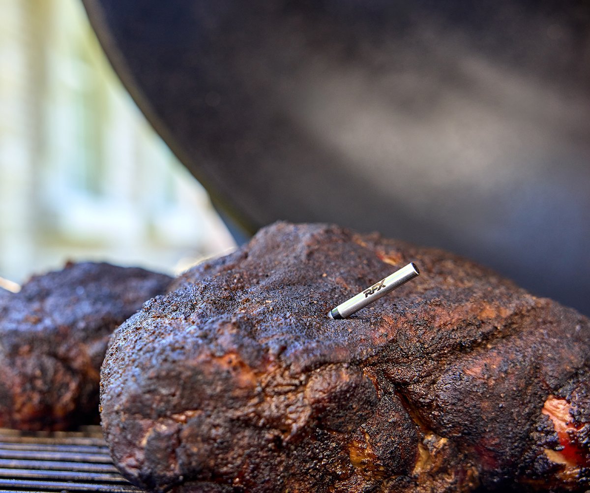 Grillax_com's tweet photo. PREORDER RFX: The only wireless meat thermometer setup you can rely on. Astonishingly stable, powerful, and long-range, it's easier than ever to monitor that brisket in real-time, from anywhere. https://t.co/Ey7mze0rPE #preorder #probes #cheftools https://t.co/WLbURYSrKS