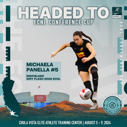 Michaela "KK" Panella (@kkpanella) on Twitter photo Excited and grateful for this awesome opportunity!! Can't wait to go compete in Chula Vista!☀️⚽️🏆
<a href="/WNYFlashAcademy/">WNY Flash Academy</a> <a href="/ECNLgirls/">ECNL Girls</a> <a href="/ImYouthSoccer/">ECNL/GA/Recruiting/College Soccer</a> <a href="/TopDrawerSoccer/">TopDrawerSoccer</a> <a href="/PrepSoccer/">Prep Soccer ⚽️</a> Excited and grateful for this awesome opportunity!! Can't wait to go compete in Chula Vista!☀️⚽️🏆
<a href="/WNYFlashAcademy/">WNY Flash Academy</a> <a href="/ECNLgirls/">ECNL Girls</a> <a href="/ImYouthSoccer/">ECNL/GA/Recruiting/College Soccer</a> <a href="/TopDrawerSoccer/">TopDrawerSoccer</a> <a href="/PrepSoccer/">Prep Soccer ⚽️</a>