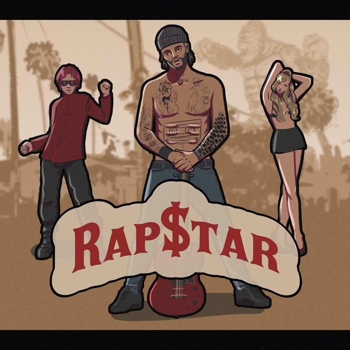 ItsChanceConnor's tweet photo. RAP$TAR &amp; KAIJU OUT NOW ON STREAMING PLATFORMS!! ▶️🎸🔥

Cover art by @_ururka 
Mix/Master for Kaiju by @LuhKasu 

https://t.co/YazyrnE9pJ https://t.co/LHWhaGx9wd