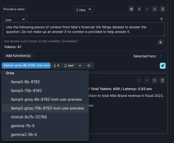 With the latest <a href="/GroqInc/">Groq Inc</a> models for tool calling, we figured it was time to make Groq available across <a href="/PareaAI/">PareaAI</a>'s playground and SDK's. Be on the lookout for an updated tool-calling benchmark, OpenAI v Claude v Groq!