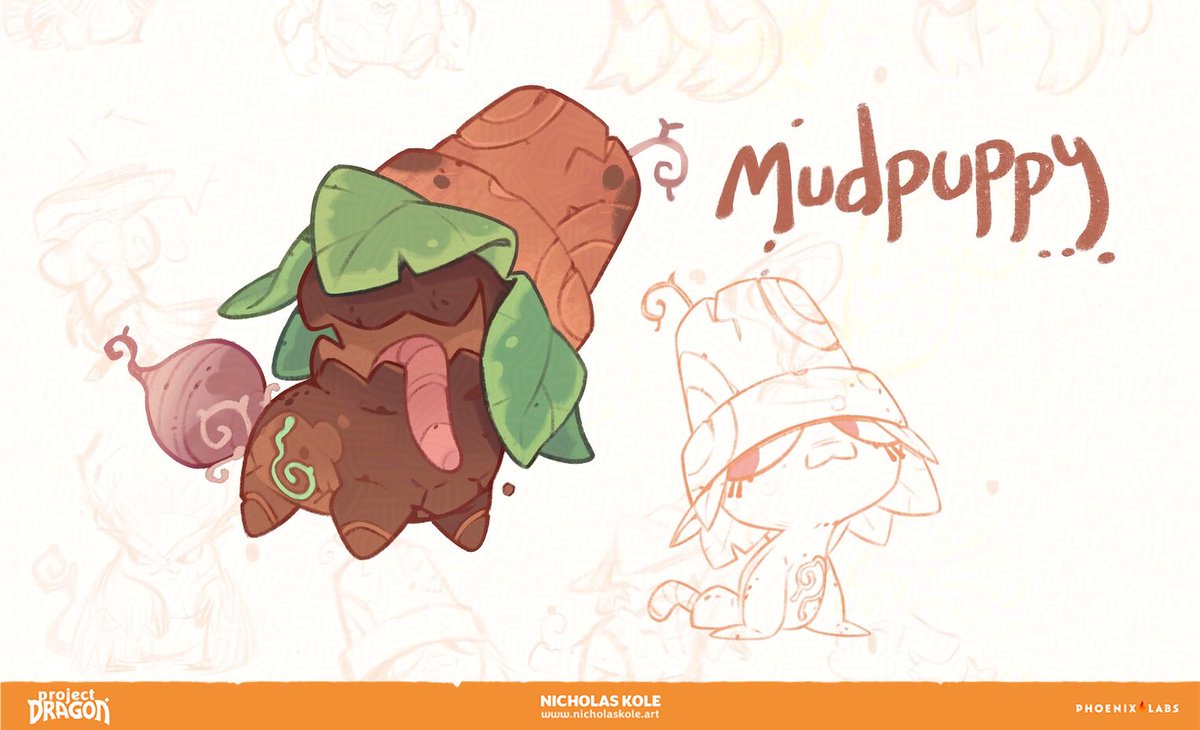 FromHappyRock's tweet image. Mudpuppies, naturally drawn to people, spawn near gardens and signs of civilization to make an absolute mess. I imagined them as a misfired spell to create a gardening familiar that proliferated out of control! #ProjectDragon
