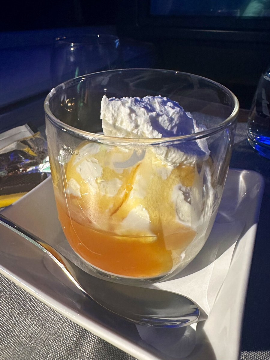 free_style_chef's tweet photo. I am not an ice cream person. I don’t really eat it in regular life.
But Ice Cream Sundaes on a long flight always call my name!! I love them in that specific setting.
Today it’s with butterscotch, whipped cream & dark chocolate nibs. Yum!
#icecream #travel #sundae #longflight https://t.co/LmkTQ52dCN