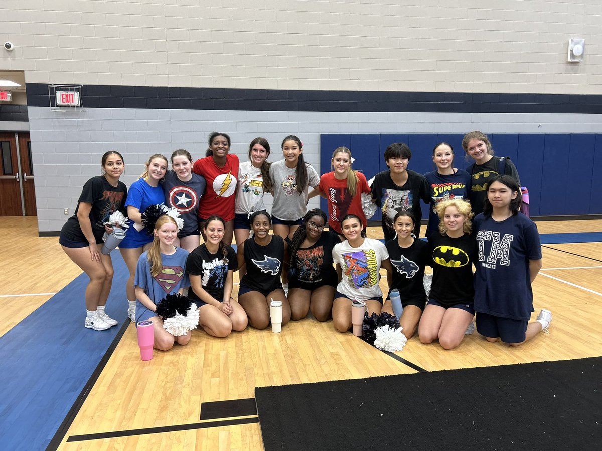 TMHSCheer2020's tweet photo. First practice back from a well-deserved summer break was a success!!! 🤩 A true hero is not defined by their strength, but by their ability to inspire and lead others. 🦹‍♀️🦸‍♂️ Great Day 1! 💪Stay tuned for the magic that will happen on day 2! 
#conquertogether #catsattack #weR1 https://t.co/2qxAqAo8vz
