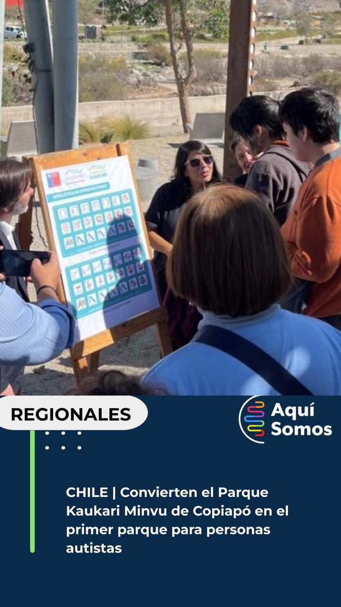 Convierten el Parque Kaukari Minvu de Copiapó en el primer parque para personas autistas

aquisomos.ar

#Autismo
#copiapo 
#Chile
#Discapacidad
#inclusion