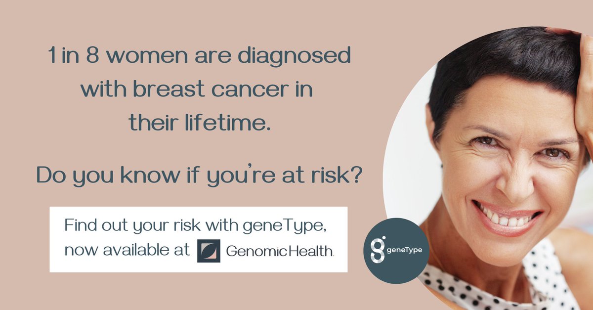 Most women diagnosed with breast cancer will have no family history of the disease. But what if we told you that you could find out your personal risk of #breastcancer with a simple saliva test?
#KnowYourRisk with geneType, now available at Genomic Health:
genomichealth.com.au