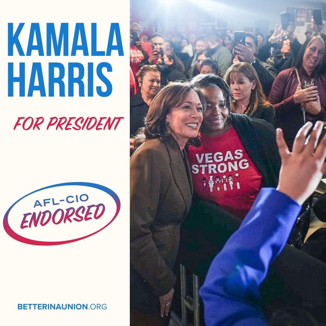 The AFL-CIO unanimously endorses Vice President Kamala Harris for president in the 2024 election.