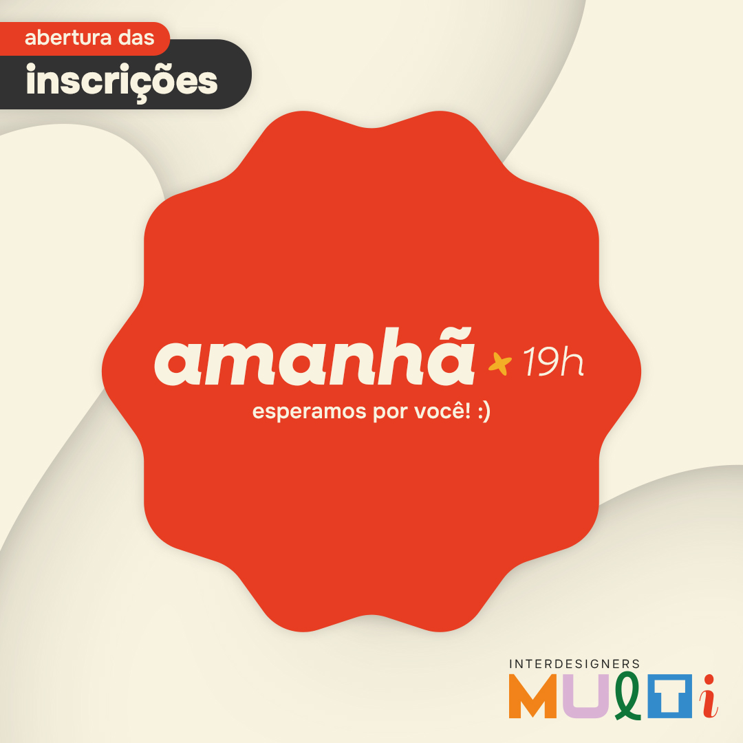 Inter_Designers's tweet image. SE LIGA HEIN! 🌐

Faltam menos de 100 dias para o Interdesigners Multi e amanhã às 19h se iniciam as inscrições! 🎟️📆

Quer experienciar uma semana inteira de palestras e oficinas sobre a MULTIplicidade do design? Arrasta para cima!!!! (mas só amanhã às 19h 😝