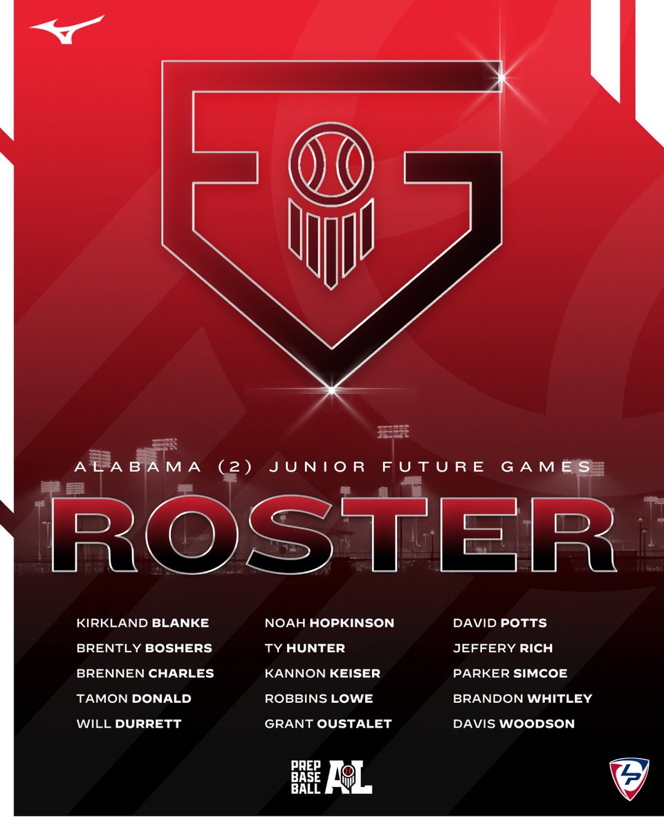#𝐏𝐁𝐉𝐅𝐆𝟐𝟒: 𝐓𝐞𝐚𝐦 𝐀𝐥𝐚𝐛𝐚𝐦𝐚 (𝟐) 𝐑𝐨𝐬𝐭𝐞𝐫 𝐃𝐫𝐨𝐩 🤩

+ Introducing the full roster for Team Alabama (2) at this week's Prep Baseball Junior Future Games. ⤵️

@PrepBaseball || <a href="/LakePointSports/">LakePoint Sports</a>