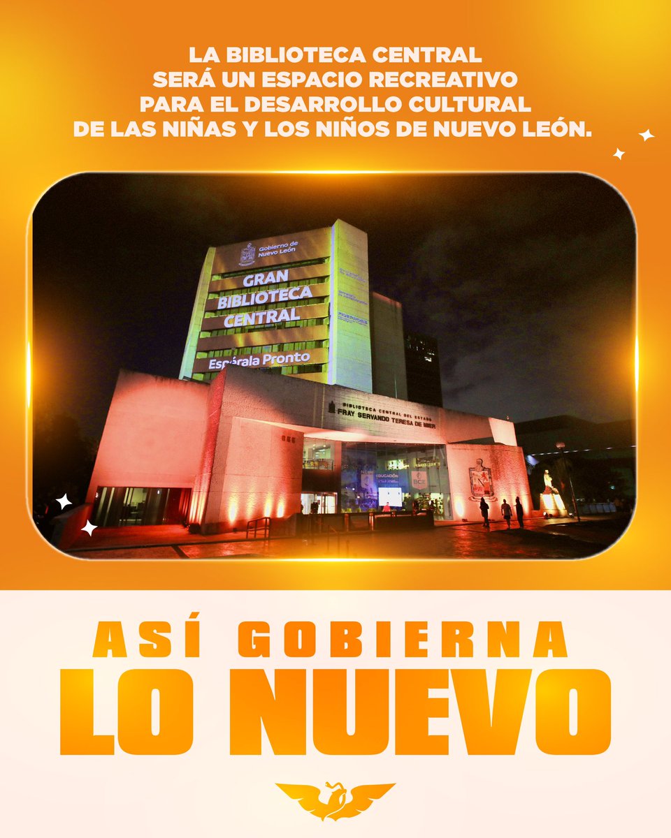 Las y los niños de México deben tener acceso a la cultura, eso es por lo que han trabajado los #BuenosGobiernos de Nuevo León.

En Monterrey, la creación de la Biblioteca Central es un ejemplo de ello. Ahora, la niñez de este estado gozará de un espacio en el que podrán