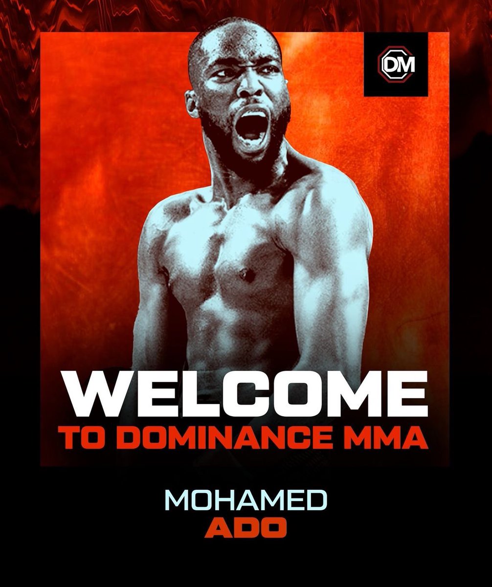 Dominance MMA has signed undefeated (5-0) 🇨🇦 Prospect Mohammad Ado.

Ado is set to compete this season on DWCS
#DWCS #DominanceMMA #MMA #MMATwitter