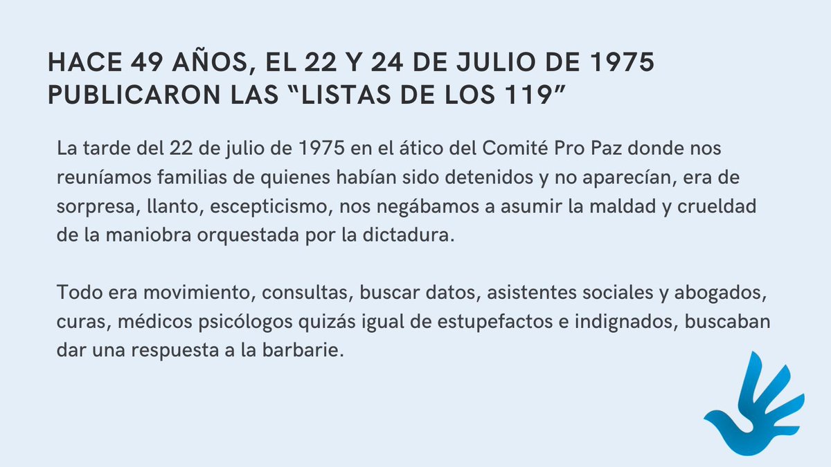 RedDDHHChile's tweet photo. Hace 49 años “Lista de los 119” https://t.co/D7ss3Lkuob