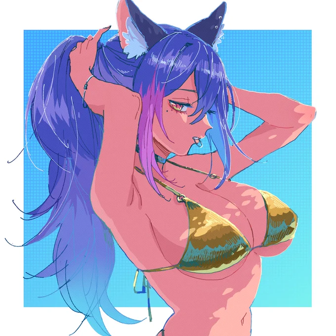 今年イチ夏っぽいイラストはこのりんねさんで決まり!! 健康的な色っぽさを目指しました