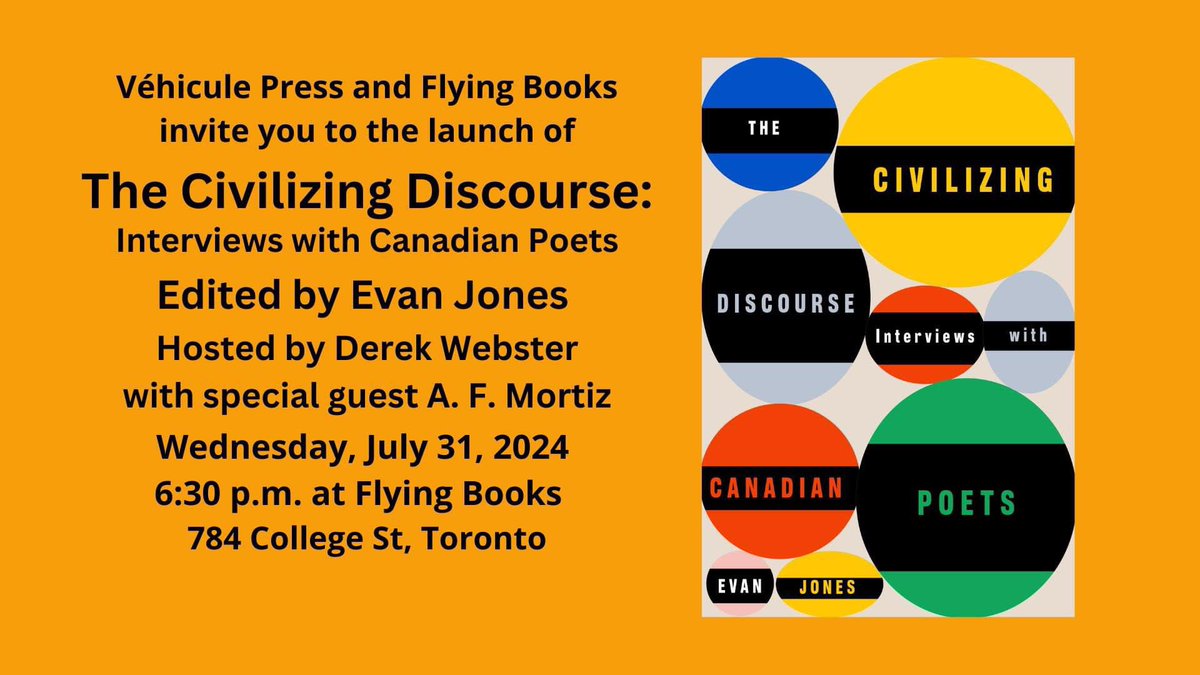Evan Jones (Ευριπίδης Ιωάννου) (@evanpjones) on Twitter photo If you are in Toronto next Wednesday, why not join me at <a href="/flyingbooks_to/">Flying Books</a> in the company of Derek Webster and <a href="/afmoritz/">A. F. Moritz</a>. An <a href="/VehiculePress/">Vehicule Press</a> press event. If you are in Toronto next Wednesday, why not join me at <a href="/flyingbooks_to/">Flying Books</a> in the company of Derek Webster and <a href="/afmoritz/">A. F. Moritz</a>. An <a href="/VehiculePress/">Vehicule Press</a> press event.