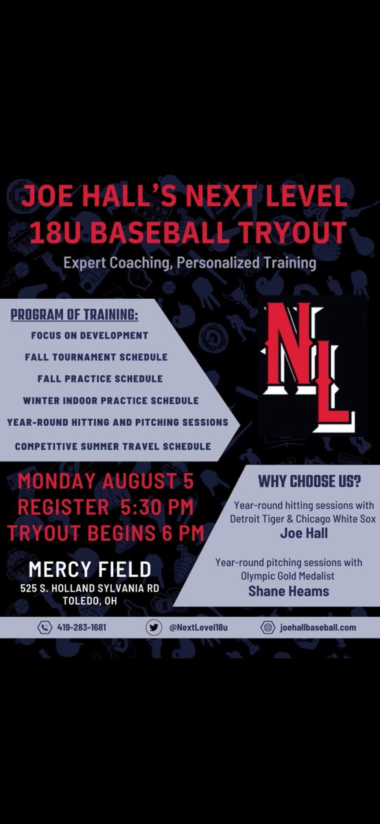 Join us on August 5th at Mercy Field for our 18U tryout! Hope to see you all there!