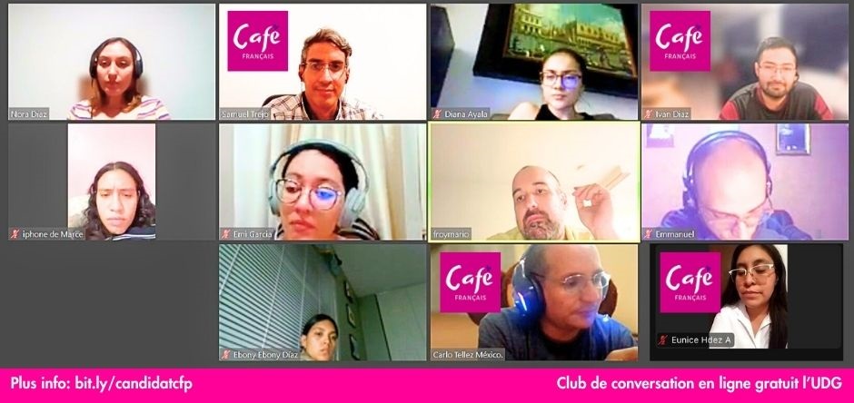 cafefrancaismx's tweet photo. Le Jeudi, au club de conversation de l'UDEG, nous avons eu une discussion passionnante sur les Jeux Olympiques🤼‍♂️.
Rendez-vous jeudi prochain pour un autre cercle de conversation gratuit en ligne organisé par l'UDEG !
https://t.co/MWNPoTeBzH https://t.co/rg2KjoSUrG