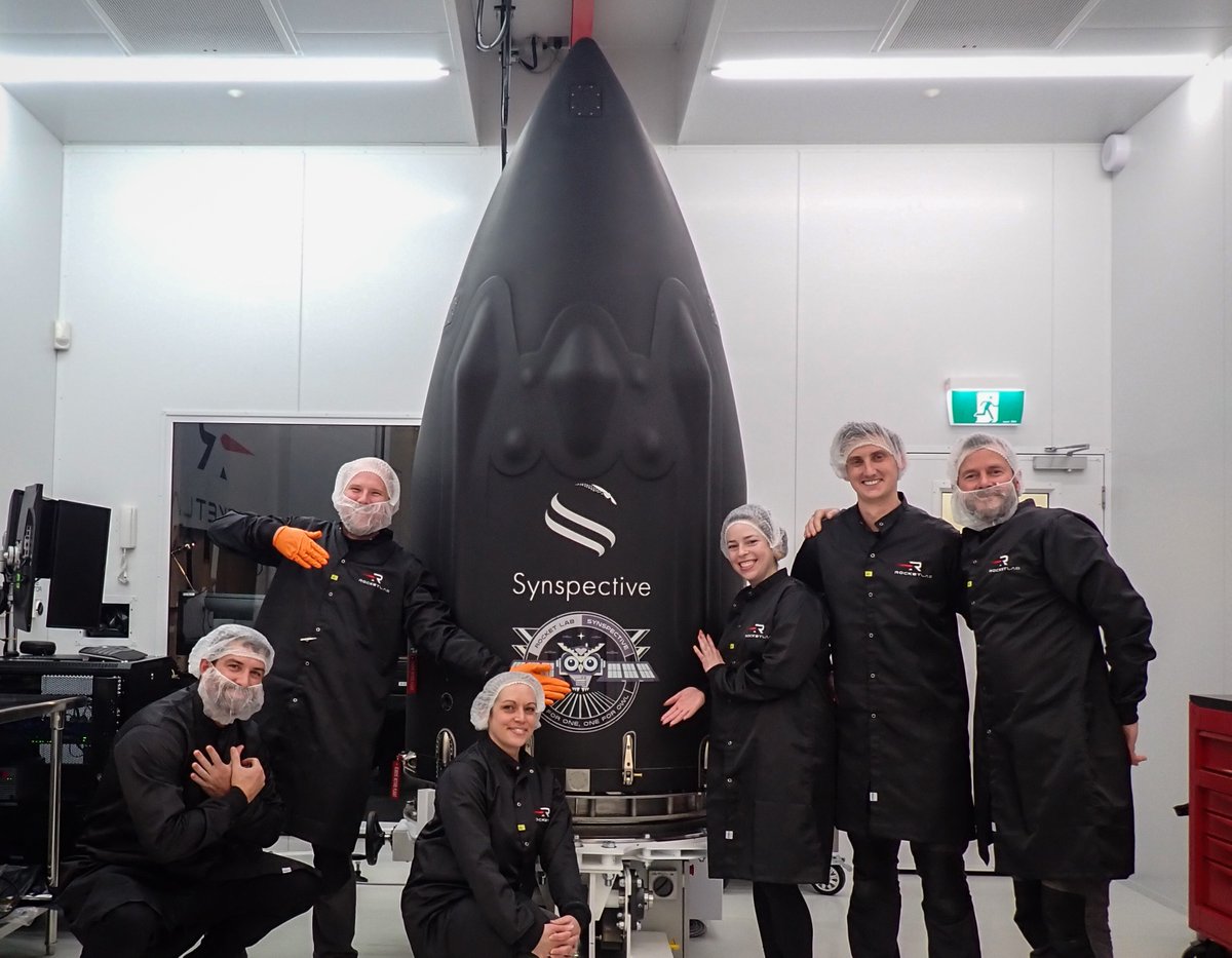 RocketLab's tweet photo. Next on the pad: Owl For One, One For Owl! 🦉

Another dedicated launch for our mission partners @synspective. This is the 5th of 16 launches booked on Electron for the Japanese Earth-observation company to build out their constellation. 

Keep your eyes peeled for the launch date soon 🗓️
