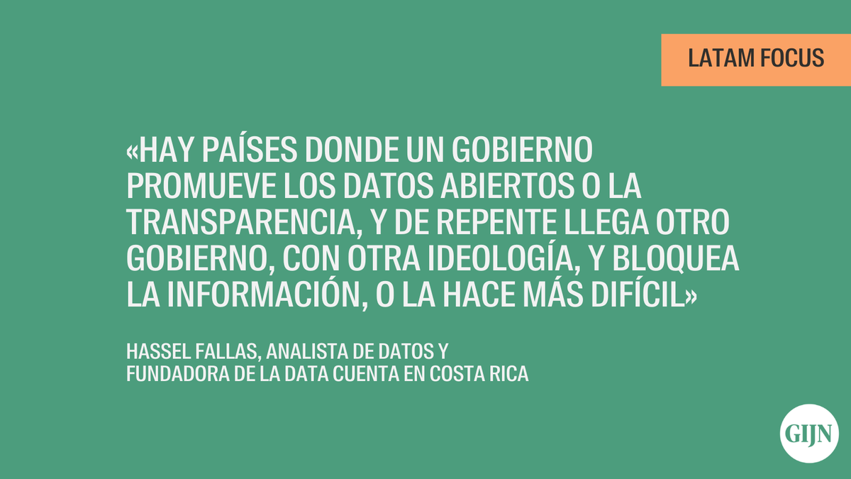 gijnEs's tweet photo. Los cambios de gobierno han dificultado el acceso a los datos y las ideologías políticas influyen en la capacidad de los periodistas para obtener información, señaló @HasselFallas, fundadora de @La_data_cuenta
https://t.co/IcUSLgmjBr #LATAMFocusWeek #AméricaLatinaGIJN https://t.co/zxsr09E1HY