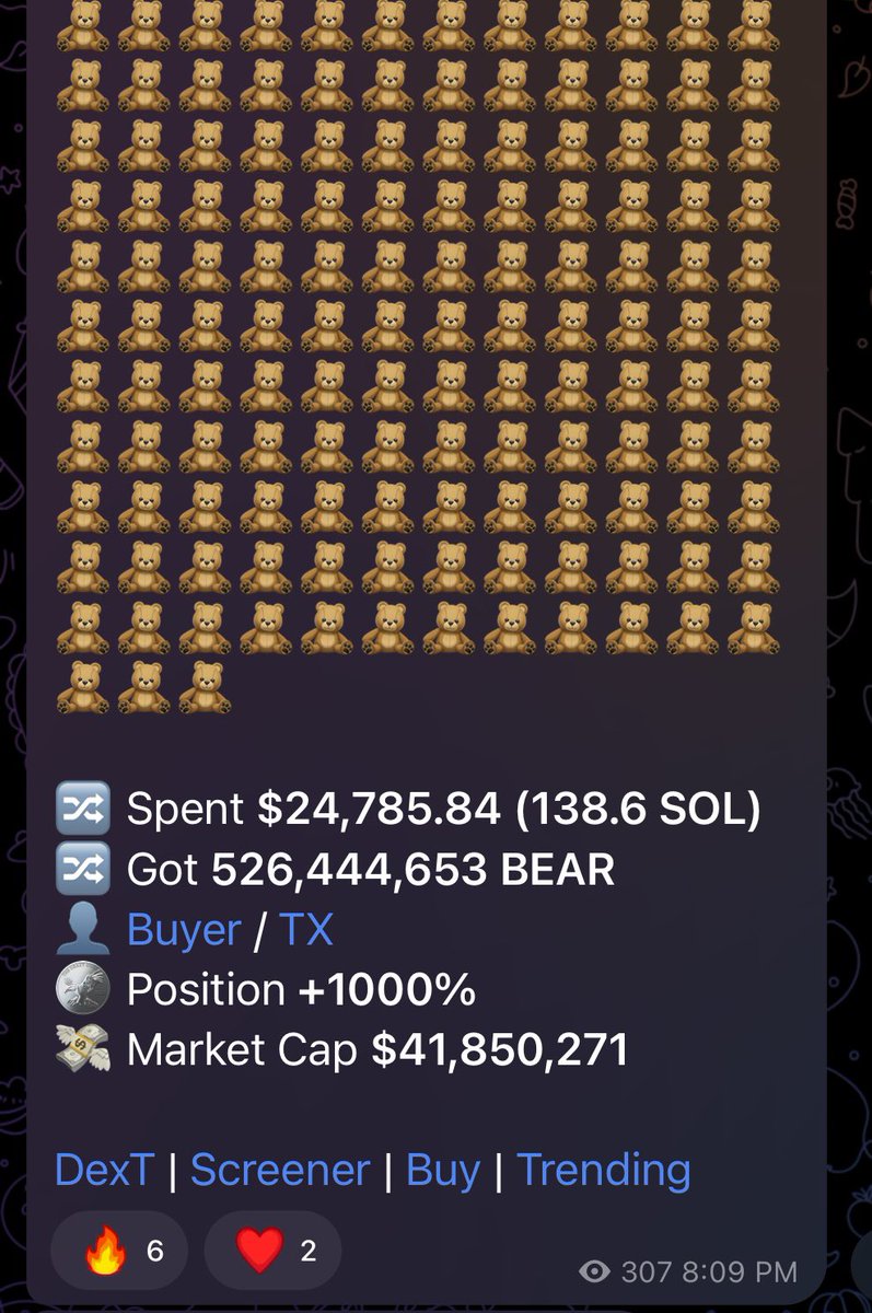 $24,000 buy on $BILL in one clip

Found my perfect entry, looks like it wants to shoot straight to 100M.

the bear is here to stay.

Higher imo. 🐻🐻