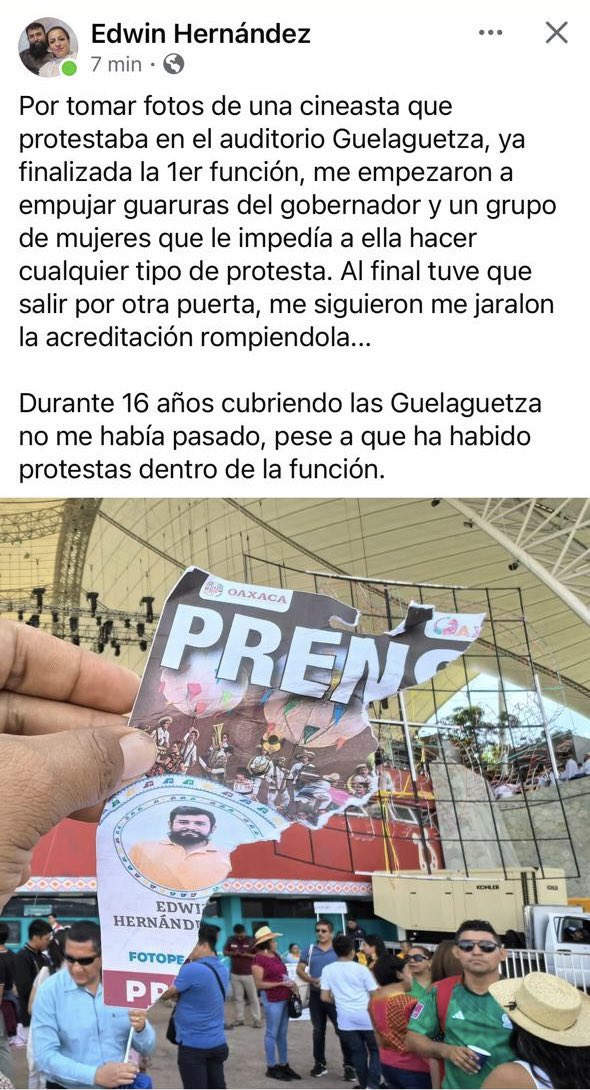 MLS_censura's tweet photo. .@salomonj, @jesusromerooax, otra vez demostrando su falta de empatía y solidaridad con la cineasta Ángeles Cruz que exige seguridad para su comunidad, 
No era más sensato escucharla, que tratar de callar su voz❓
Les salió el tiro por la culata, hoy es nota nacional @Reforma https://t.co/8sMNwE16nv