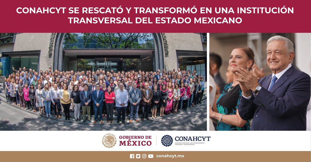El @Conahcyt_Mex se rescató y transformó en una institución transversal del Estado mexicano, vinculada a las necesidades del pueblo y fundamental para apuntalar nuestra soberanía nacional con una nueva política de desarrollo tecnológico e innovación soberana para el bienestar.