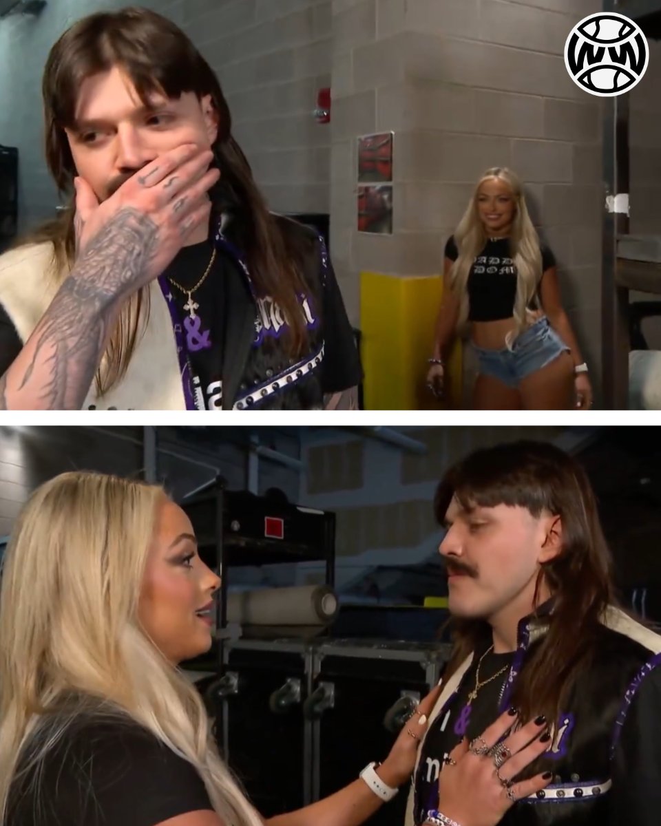 WrestlingWCC's tweet photo. Liv Morgan tells Dominik Mysterio that they can’t keep sneaking around like this https://t.co/gVpLHqCQwl