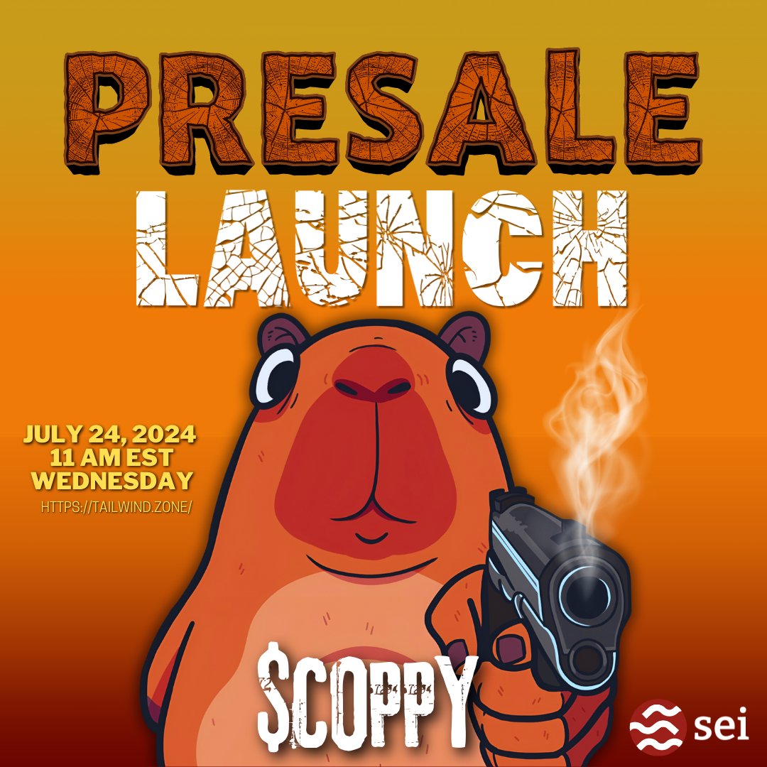 🚀 Get ready!🚀 

Our $COPPY presale launches this Wednesday, July 24th at 11 AM EST in <a href="/TailwindZone/">TAILWIND LABS</a>  

To celebrate, we're giving away $100 USD!🎊 

Simply LIKE and RT this tweet for a chance to win.🥳

CA will be available once we launch, keep your notifs on! yrrrrrrr!!