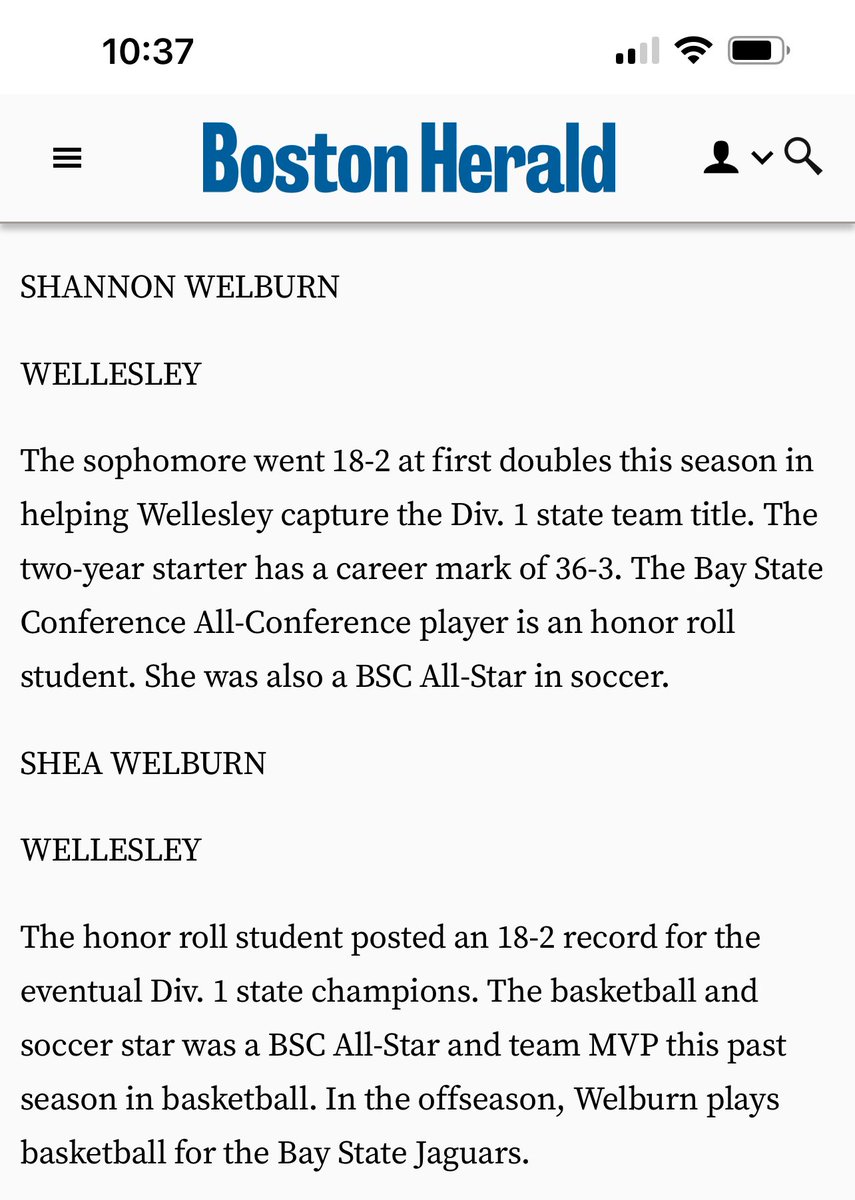 Nicole Welburn (@nicole_welburn) on Twitter photo Congrats on being named Boston Globe and Boston Herald All-Scholastic, Metro-West All-Stars,Bay State Conference All-Stars, State Champs and next year’s Captains!!! So proud of you both for being great multi-sport athletes. <a href="/SheaWelburn/">Shea Welburn</a> <a href="/ShannonWelburn/">Shannon Welburn</a> Congrats on being named Boston Globe and Boston Herald All-Scholastic, Metro-West All-Stars,Bay State Conference All-Stars, State Champs and next year’s Captains!!! So proud of you both for being great multi-sport athletes. <a href="/SheaWelburn/">Shea Welburn</a> <a href="/ShannonWelburn/">Shannon Welburn</a>