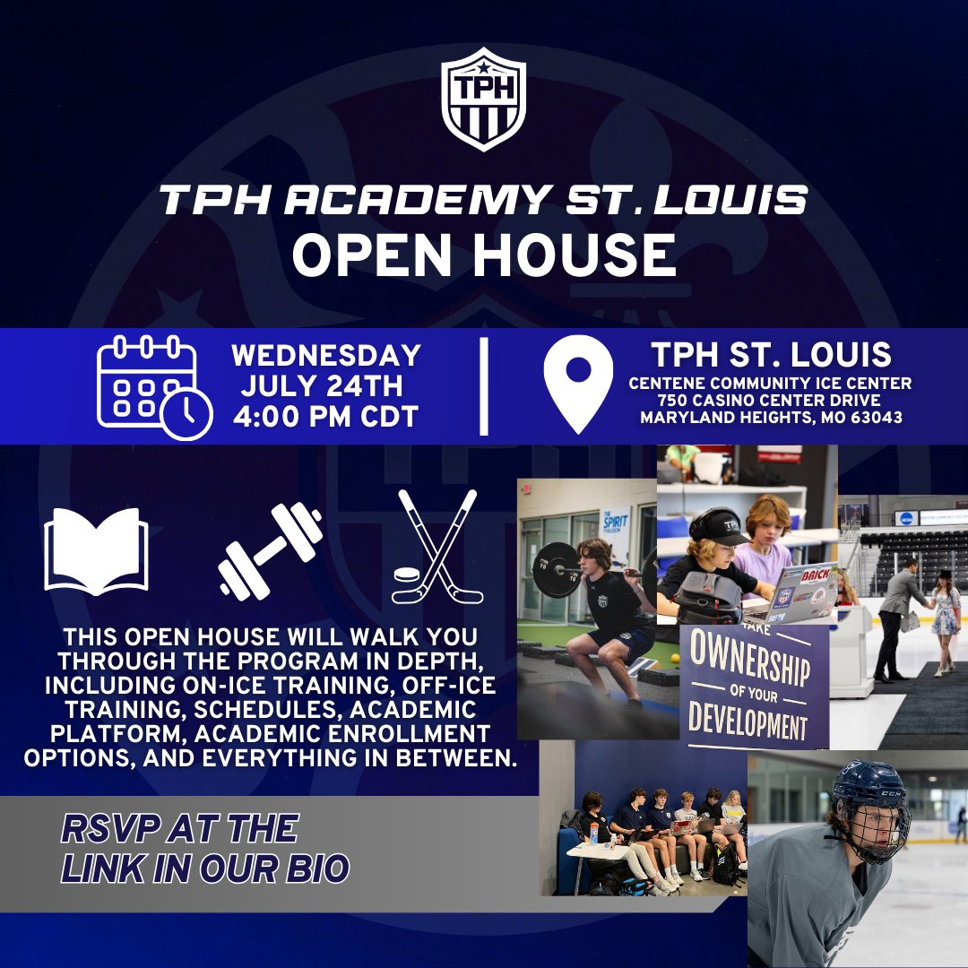 philip_mcrae90's tweet image. THIS WEDNESDAY, July 24
•
TPH St. Louis Academy Open House 4:00pm - 5:00pm
•
Prospects Development Skate (2017,2016,2015,2014) 5:00pm - 7:00pm
•
PRO GAME - powered by 1st Phorm & hosted by the Cam and Strick Podcast, 7:00pm NHL Rink