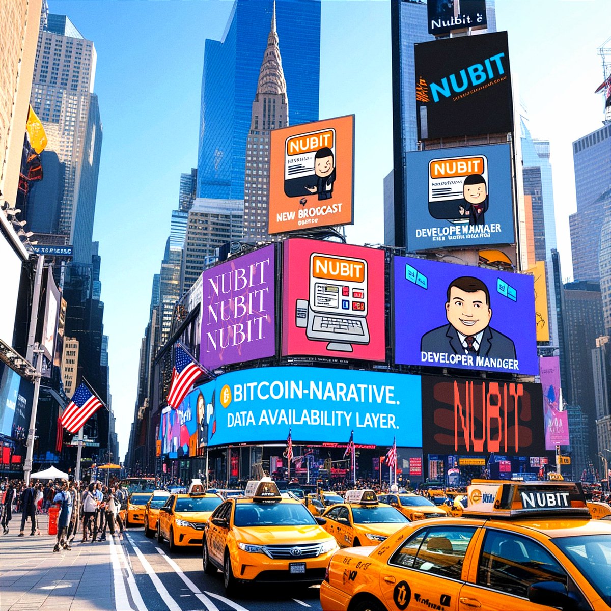 Gnubit! An amazing days in America🇺🇲
A bright morning accompanied by an amazing Nubit billboard with intricately designed fonts.
#Nubit 
<a href="/nubit_org/">Nubit | Bitcoin Thunderbolt</a>