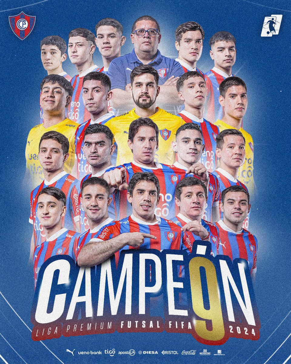 CerroFutsalFIFA's tweet image. 📝 Los Dueños del Futsal resuelven;
El Club Cerro Porteño es ¡Campe9n! de la Liga Premium de Futsal FIFA, sí, una vez más.
🏆🏆🏆🏆🏆🏆🏆🏆🏆
#LosDueñ9️⃣sDelFutsal 🏆🔵🔴