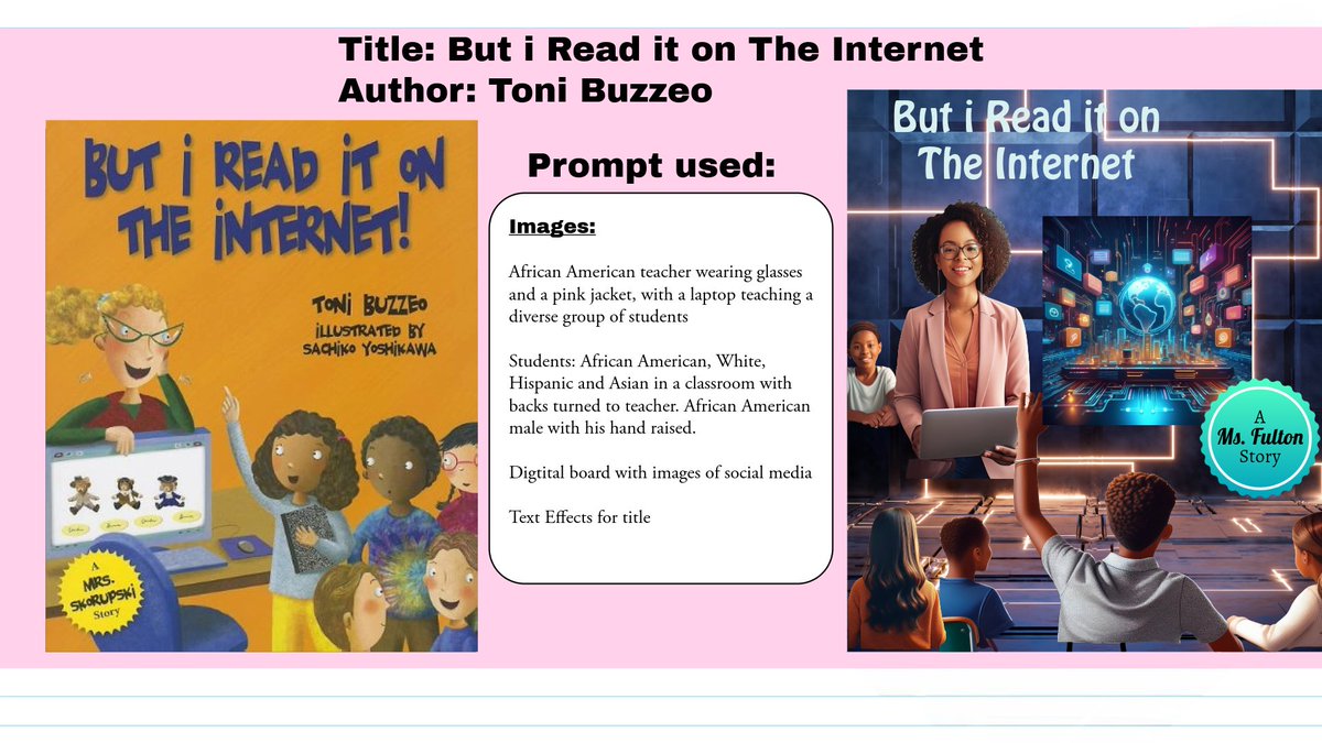 Tonya Fulton🦋 (@apsittonya) on Twitter photo 🤩Teaching w/ Generative AI using <a href="/AdobeExpress/">Adobe Express</a>
Incorporate Generative AI into ur lessons 2 ↗️engagement, 🚀creativity & 💪critical thinking
📚Reimagine a book cover..how did I do?@mrsbongiornoedu #AdobeEduCreative #edtech
<a href="/apsitnatasha/">Dr. Natasha Rachell</a> <a href="/APSITKrynica/">Krynica Drake-IT</a> <a href="/APSInstructTech/">APS IT Department</a> <a href="/ahrosser/">Aleigha H-Rosser EdD</a> 🤩Teaching w/ Generative AI using <a href="/AdobeExpress/">Adobe Express</a>
Incorporate Generative AI into ur lessons 2 ↗️engagement, 🚀creativity & 💪critical thinking
📚Reimagine a book cover..how did I do?@mrsbongiornoedu #AdobeEduCreative #edtech
<a href="/apsitnatasha/">Dr. Natasha Rachell</a> <a href="/APSITKrynica/">Krynica Drake-IT</a> <a href="/APSInstructTech/">APS IT Department</a> <a href="/ahrosser/">Aleigha H-Rosser EdD</a>