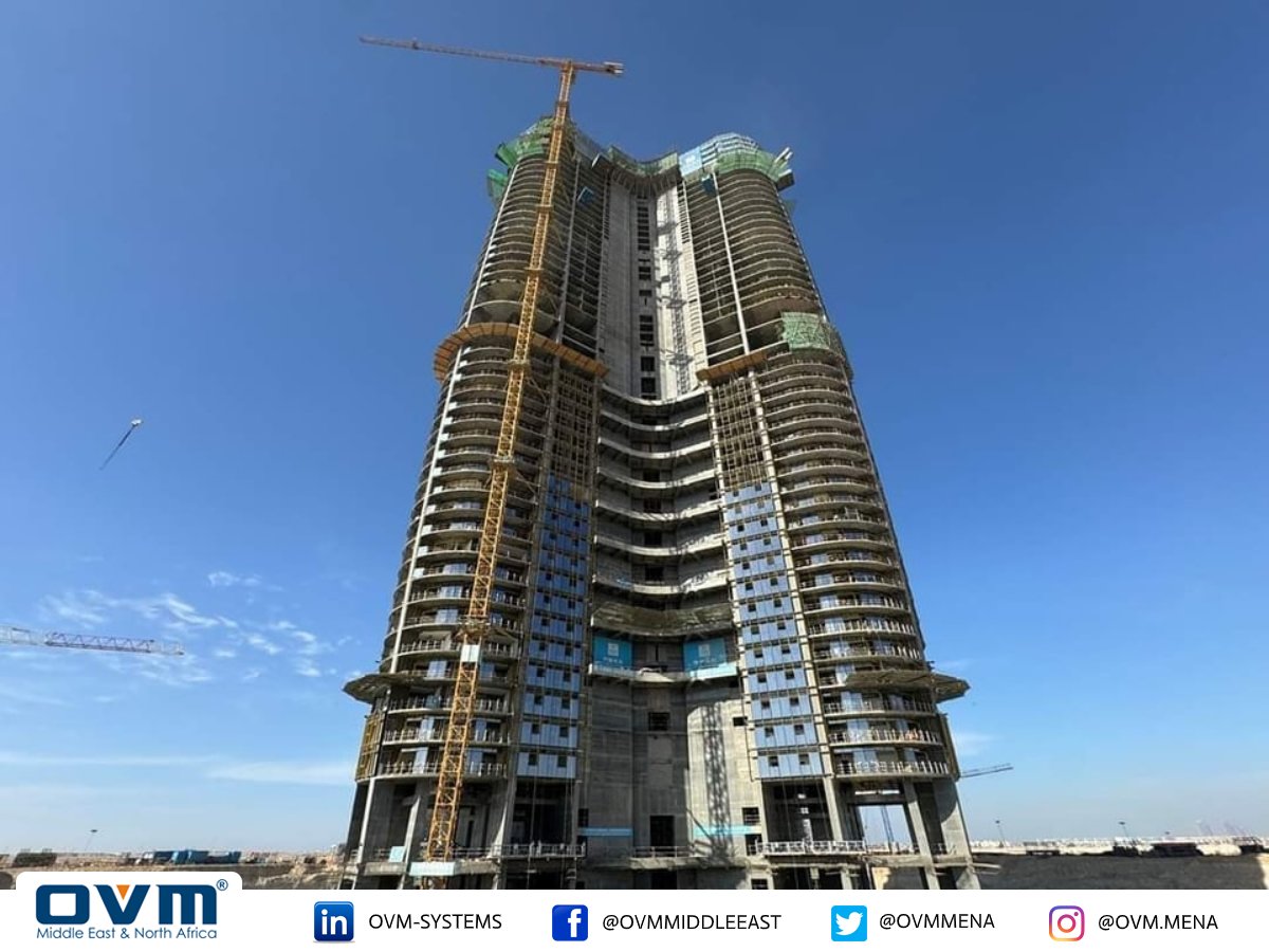 OVMmena's tweet photo. {Update} Construction continues at the 'Iconic Tower' in the Alamein Downtown Towers Project in #Egypt, using OVM Slab Prestressing System.

This impressive building has 68 floors and stands at 250 meters tall.

#OVM https://t.co/SBK1fJ4L1l