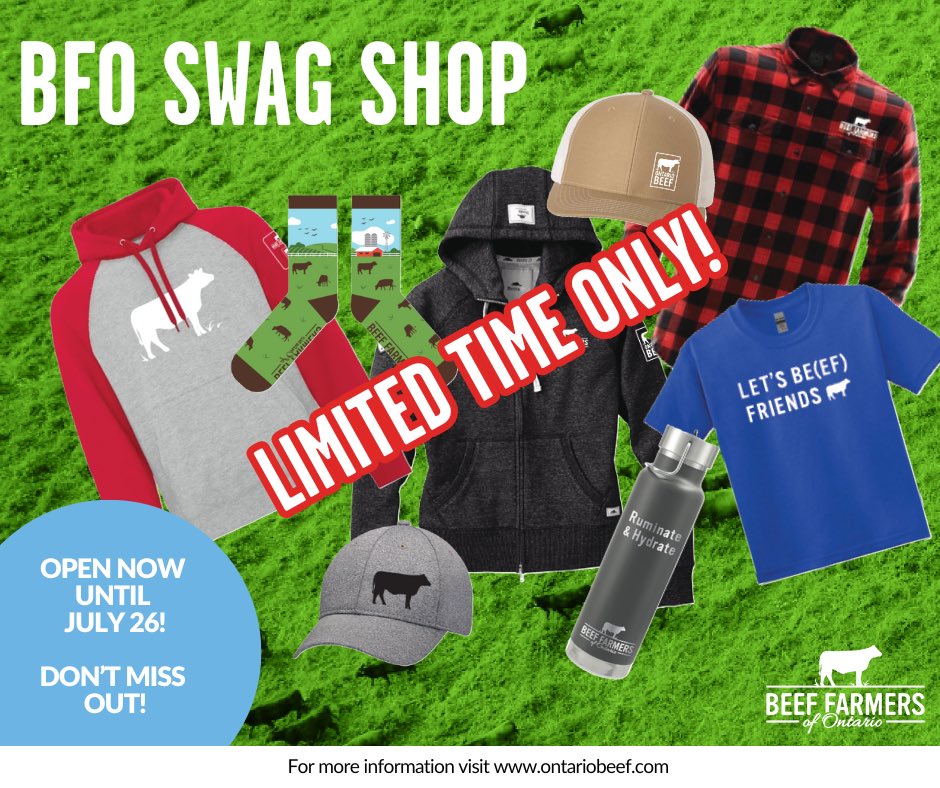 BeefFarmersON's tweet photo. Time’s ticking: Only 4 days left to order your BFO swag! https://t.co/VFr2k01dZd https://t.co/MvxrMKsKOK