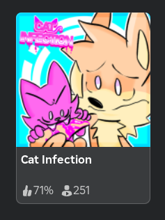 ayoboiiiii23's tweet photo. this is actually crazy bro. they stole all the assets from cat infection and they have 9K ACTIVE PLAYERS meanwhile the actual game has only 250... 😭  #roblox #RobloxDev https://t.co/XxUvzOyiH4