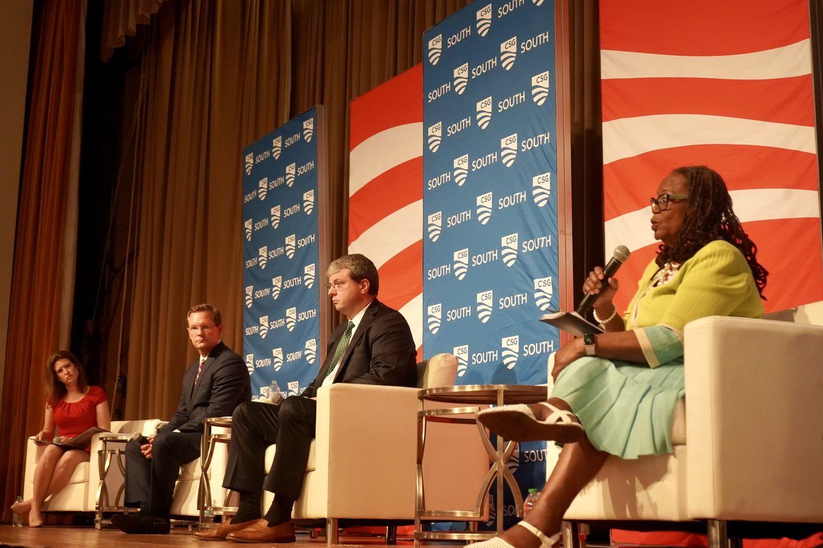holly_harris's tweet image. A little birdie told me it was standing room only as @ElizWhitehouse moderated an awesome #bipartisan panel talking #permittingreform and #publicsafety at @CSGSouth’s #SLC2024 opening plenary session with @CSexton25 @SpeakerHanshaw @SenatorLocke and @DirectorCamWard 🌟🌟🌟🌟🌟