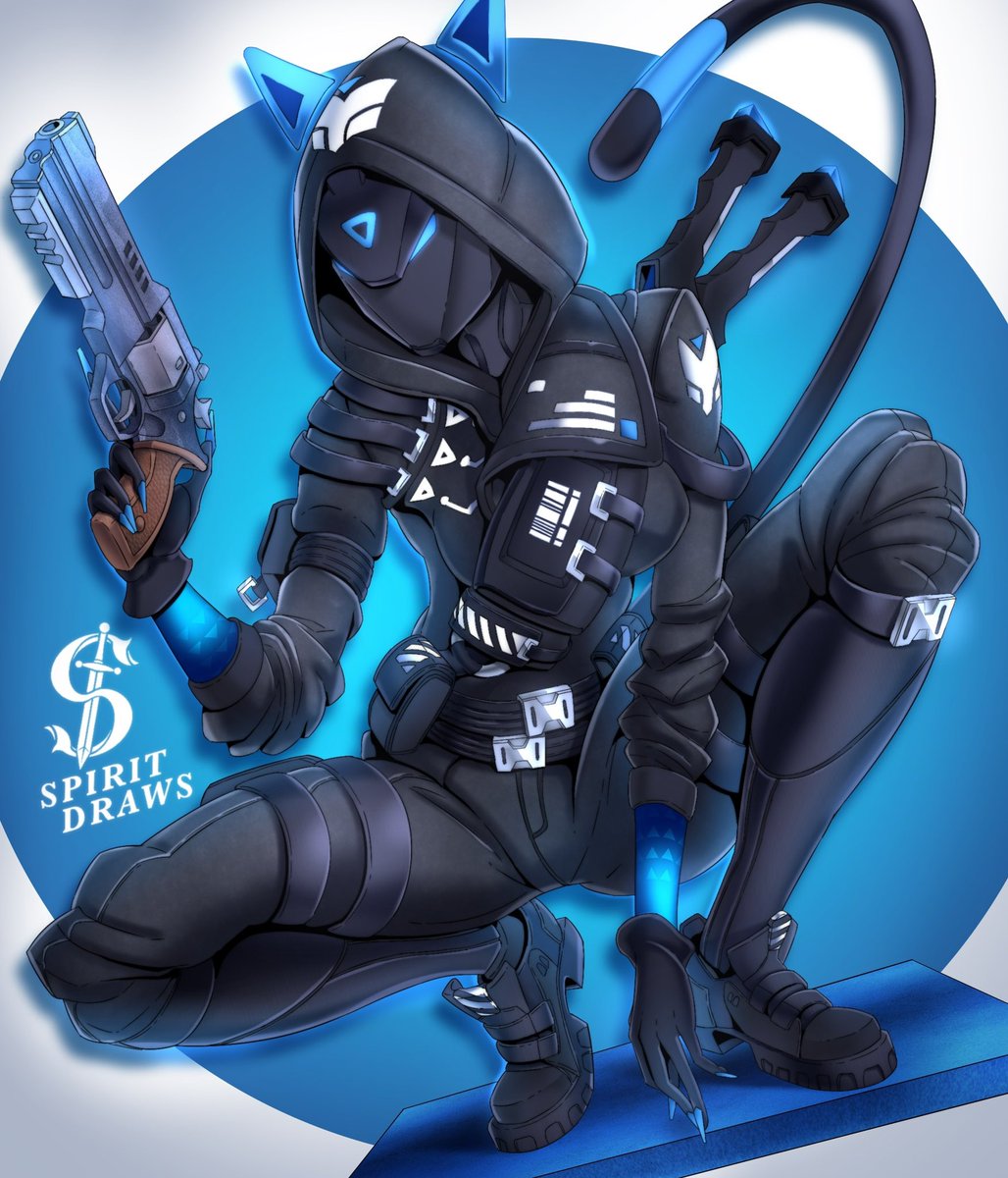 My 2022 drawing of NeuraLynx from Fortnite! The crossover skins