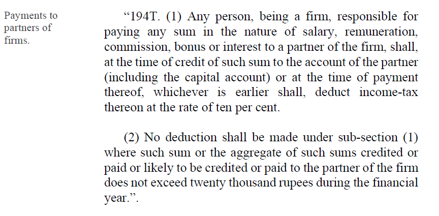 taxologyin's tweet photo. New TDS section 194T inserted

10% TDS on payment of salary, bonus, interest, commission by a Firm to its partners w.e.f 01/04/25