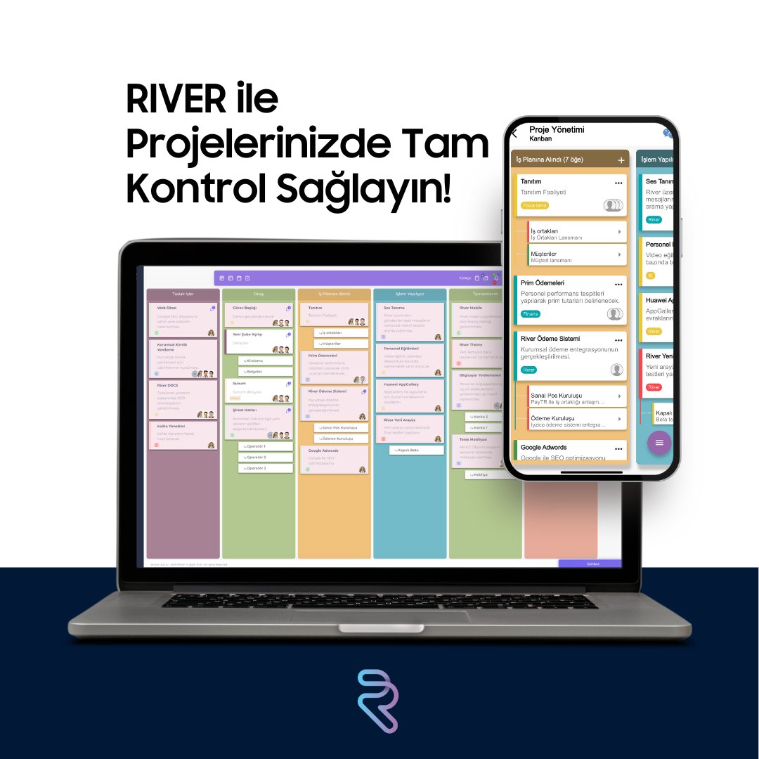Riversmartmodul's tweet photo. RIVER Proje Yönetimi modülü, karmaşık projelerinizi bile sadeleştirerek akıcı bir hale getirir. 

RIVER; #Kanban, #Gantt, Takvim ve to do list gibi iş yönetim araçlarını tek bir platformda birleştirerek projelerinizi mükemmel bir şekilde yönetmenizi sağlar.

#nocode  #PM https://t.co/tKFaOt0k8T