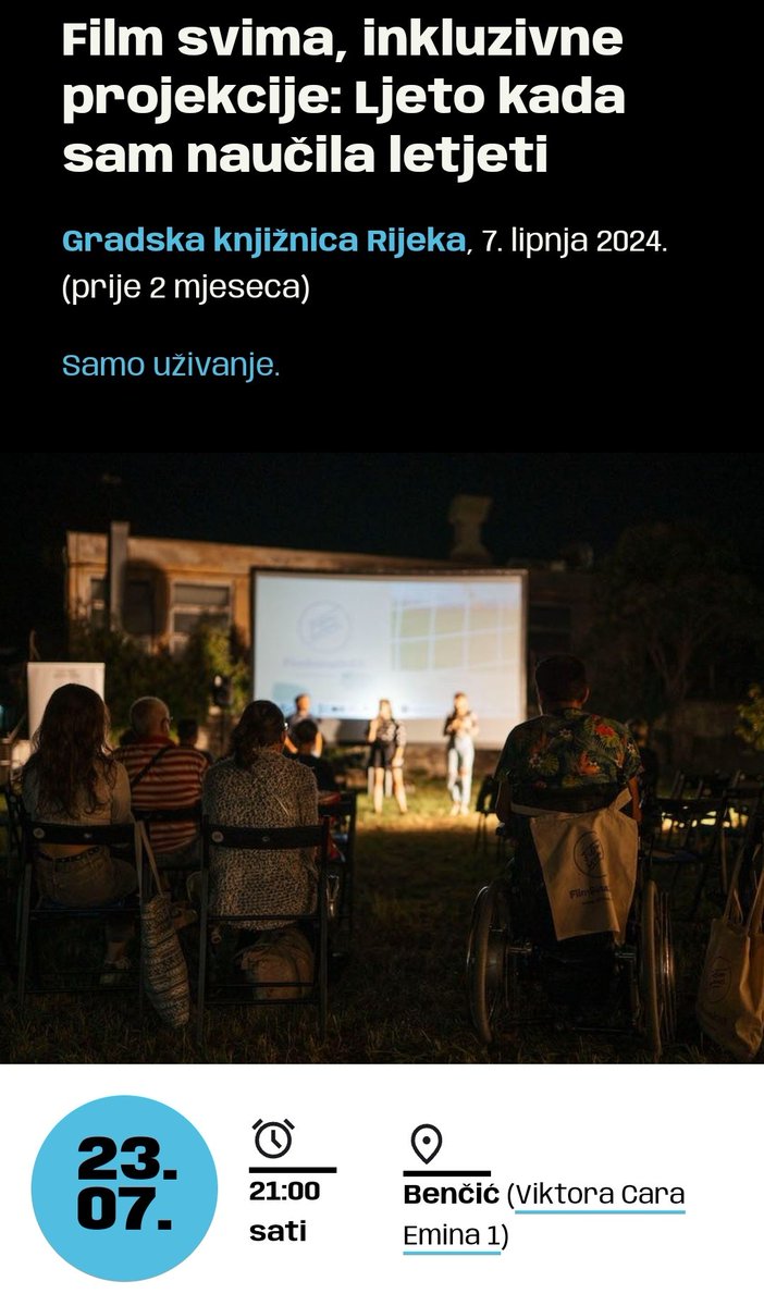 Danas film u dvorištu. gkr.hr/magazin/najave…