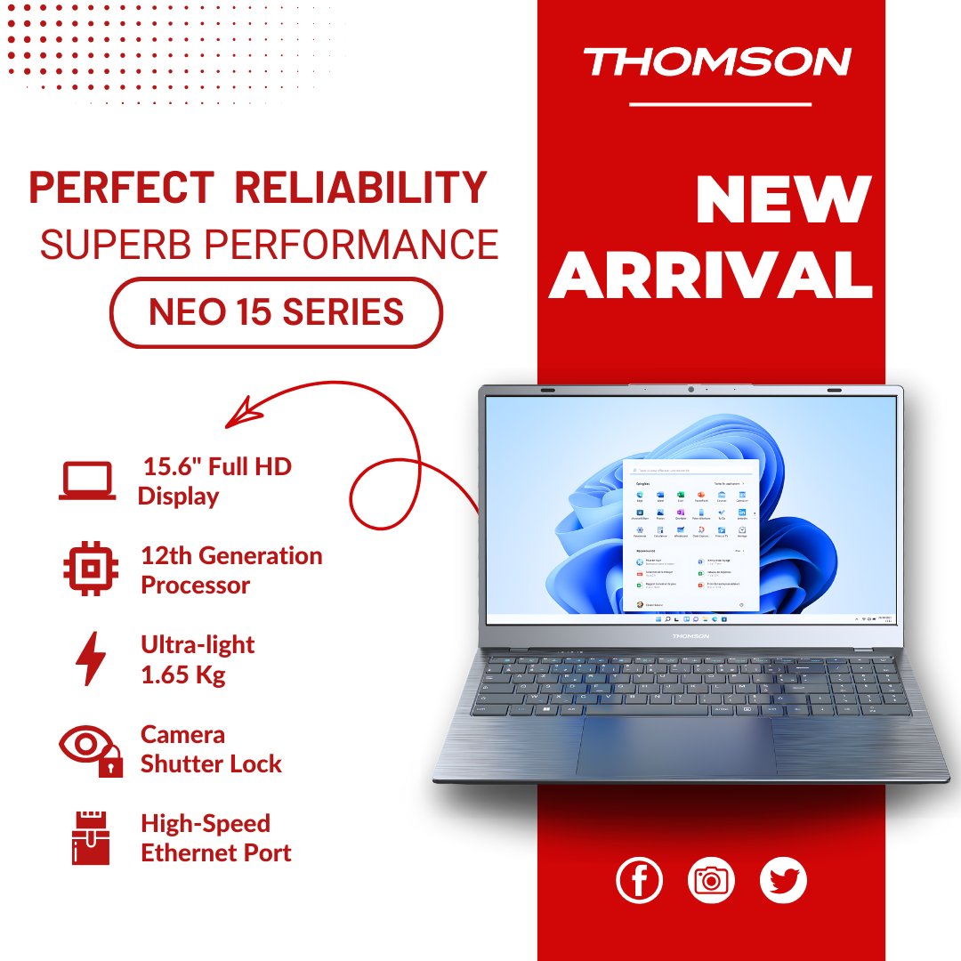 thomsonlaptop's tweet photo. Elevate your computing experience with our latest innovation that combines durability with cutting-edge power. Ready to handle any challenge you throw its way! 💻🚀
#ThomsonComputing #NEO15 #PerfectReliability #NewArrival #TechInnovation #LaptopGoals #UnstoppablePerformance https://t.co/dSpFfaRNaj