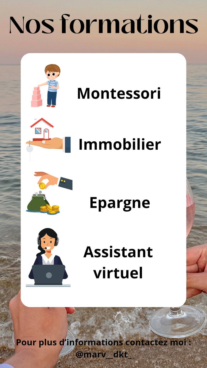 Ecomarv's tweet photo. Intéressé par l'une de ces formations ? Contacte-moi
#job #travail #succes #Motivation #formation #closing #business #Entrepreneur https://t.co/ZexLnewho9